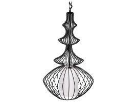 Metal Pendant Lamp Black KOLVA