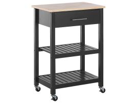 3 Tier Kitchen Trolley Black HIUMA