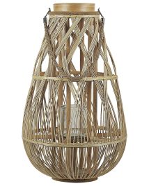 Wooden Candle Lantern 56 cm Natural TONGA