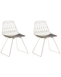 Set of 2 Metal Accent Chairs Gold HARLAN