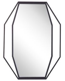 Octagonal Steel Wall Mirror 60x80cm Graphite Grey