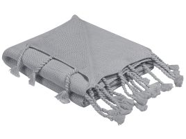 Cotton Blanket 125 x 150 cm Light Grey NAZILLI