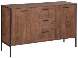 3 Drawer Sideboard Dark Brown and Black TIFTON