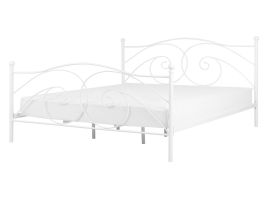 Metal EU Double Size Bed White DINARD