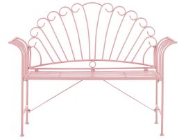 Metal Garden Bench Pink 125 cm CAVINIA
