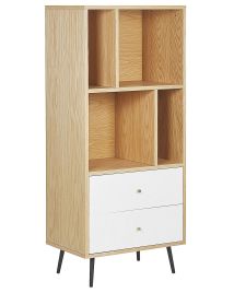 Bookcase Light Wood and White RICHMOND