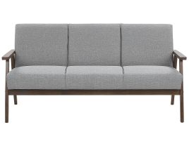 3 Seater Fabric Sofa Grey ASNES