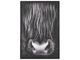 Cow Framed Canvas Wall Art 63 x 93 cm Black GALEATA