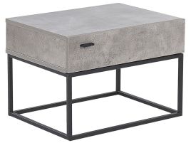 Bedside Table - CLACTON 1 Drawer Nightstand Grey and Black 55cm