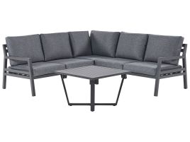 5 Seater Garden Corner Sofa Set Dark Grey VIZZINI