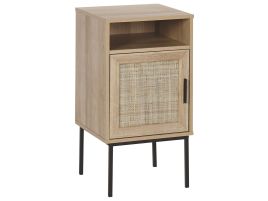 Bedside Table - BARNET Nightstand Light Wood and Black 40cm