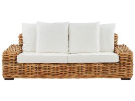 3 Seater Rattan Garden Sofa Natural FORLI