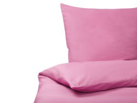 Cotton Sateen Duvet Cover Set 135 x 200 cm Pink HARMONRIDGE
