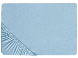 Cotton Fitted Sheet 90 x 200 cm Blue HOFUF