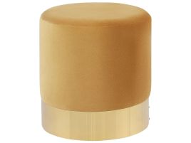 Velvet Pouffe Yellow SOPHIA
