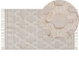 Cotton Area Rug 80x150cm Beige