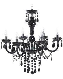6 Light Acrylic Chandelier Black KALANG L