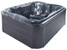 Square Hot Tub with LED Grey ARCELIA