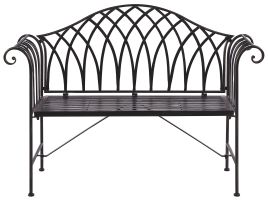 Metal Garden Bench 130 cm Black MILAZZO