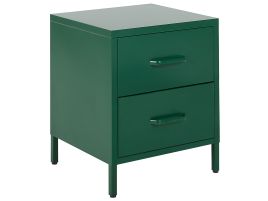 Bedside Table - CREWE 2 Drawer Nightstand Green 43cm