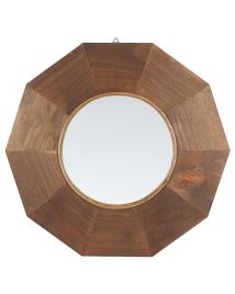 Wooden Wall Mirror 60x60cm Brown
