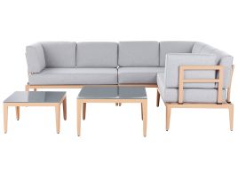 6 Seater Modular Garden Corner Sofa Set Grey RIMA III