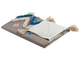 Cotton Blanket 130 x 180 cm Grey KOTTAYAM