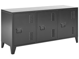 3 Door Steel Sideboard Black CARDIFF