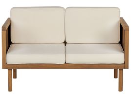 2 Seater Acacia Wood Garden Sofa Light BARATTI