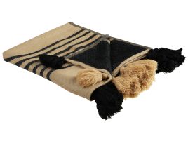 Blanket 130 x 170 cm Beige and Black THAPREK