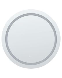Round LED Wall Mirror 79cm Silver
