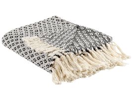 Cotton Blanket 125 x 150 cm Black and White CHYAMA