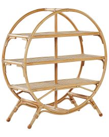 Round 3 Tier Rattan Bookcase Natural TUVALU II