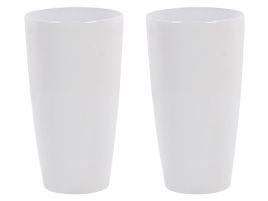 Set of 2 Plant Pots âŒ€ 32 cm White TSERIA