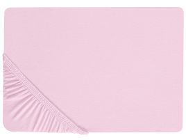 Cotton Fitted Sheet 140 x 200 cm Pink JANBU