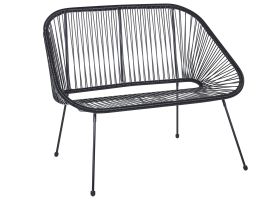 PE Rattan Garden Bench 114 cm Black ACAPULCO