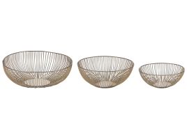 Set of 3 Decorative Bowls Gold