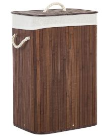 Bamboo Basket with Lid Dark Wood KOMARI