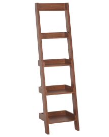 5 Tier Ladder Shelf Dark Wood MOBILE DUO