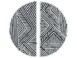 Glass Wall Décor Black and White MANDAU
