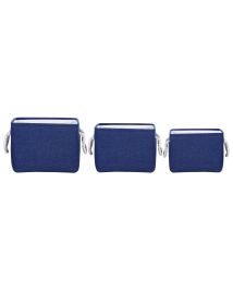 Set of 3 Fabric Baskets Blue