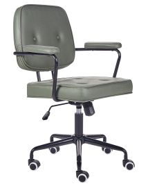 Faux Leather Desk Chair Green PAWNEE