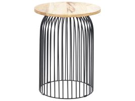 Wire Frame Mango Wood Side Table Light and Black WILLS