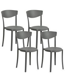Set of 4 Dining Chairs Dark Grey VIESTE