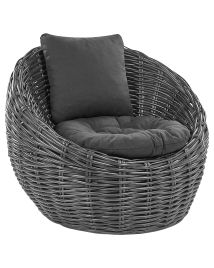 Rattan Chair Black LERICI