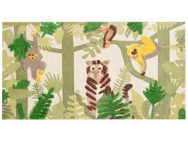 Cotton Kids Rug Jungle Print 80x150cm Multicolour