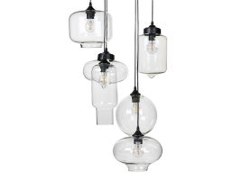 6 Light Glass Pendant Lamp Transparent BEMBOKA