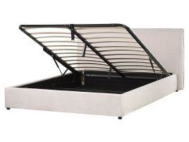 Velvet EU King Size Ottoman Bed Off-White LAVAUR