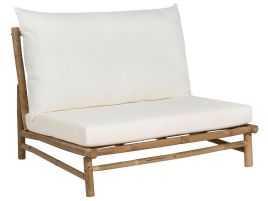 Bamboo Chair Light Wood and White TODI