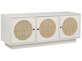 Rattan 3 Door Sideboard White UYUNI